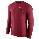 Men's Arizona Cardinals Nike Cardinal Coaches Long Sleeve Performance T-Shirt,baseball caps,new era cap wholesale,wholesale hats